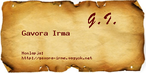 Gavora Irma névjegykártya